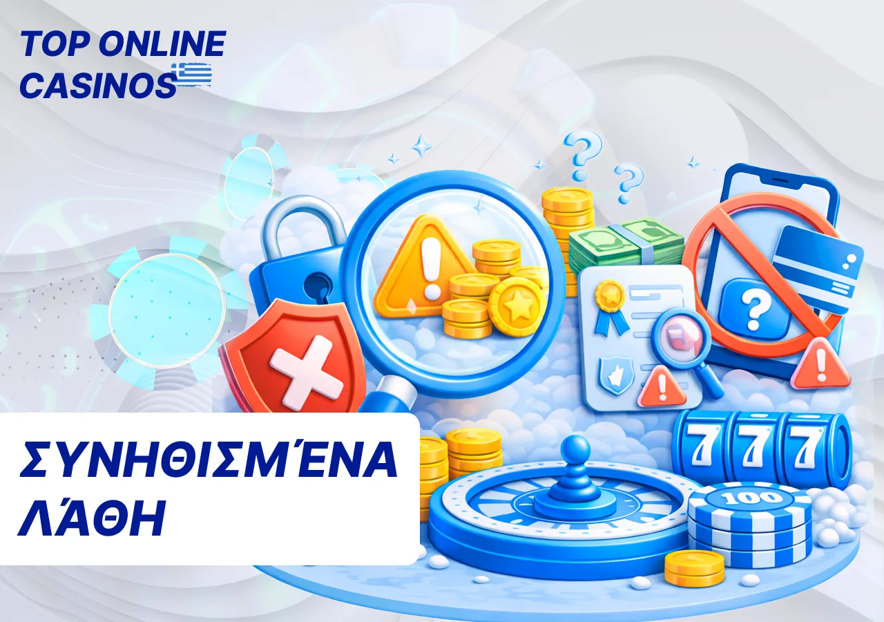 Συνηθισμένα λάθη παικτών κατά την επιλογή online καζίνο.